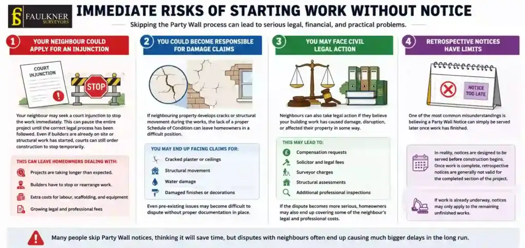 What Happens If You Start Work Without a Party Wall Notice? 1 Immediate Risks of Starting Work Without Party Wall Notice Peckham