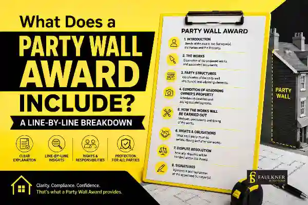Party Wall Awards Explained Line-by-Line: What Property Owners and Neighbours Need to Know 1 What Does a Party Wall Award Include? A Line-by-Line Breakdown Peckham